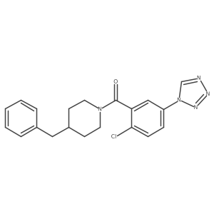 4-benzyl-1-[2-chloro-5-(1H-tetrazol-1-yl)benzoyl]piperidine Structure