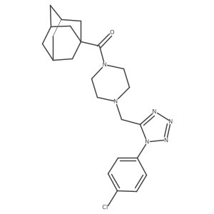 (3r,5r,7r)-adamantan-1-yl(4-((1-(4-chlorophenyl)-1H-tetrazol-5-yl)methyl)piperazin-1-yl)methanone Structure