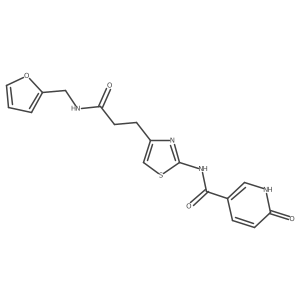 N-(4-(3-((furan-2-ylmethyl)amino)-3-oxopropyl)thiazol-2-yl)-6-oxo-1,6-dihydropyridine-3-carboxamide Structure
