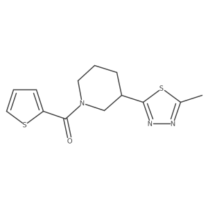 (3-(5-Methyl-1,3,4-thiadiazol-2-yl)piperidin-1-yl)(thiophen-2-yl)methanone结构式