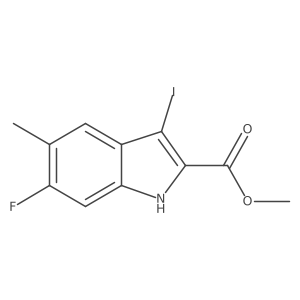 methyl 6-fluoro-3-iodo-5-methyl-1H-indole-2-carboxylate Structure