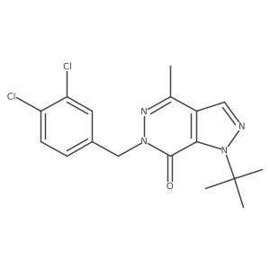 1-(tert-butyl)-6-(3,4-dichlorobenzyl)-4-methyl-1H-pyrazolo[3,4-d]pyridazin-7(6H)-one结构式