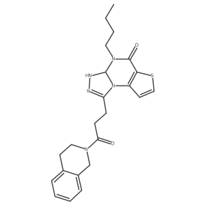 8-butyl-12-[3-(3,4-dihydro-1H-isoquinolin-2-yl)-3-oxopropyl]-5-thia-1,8,10,11-tetrazatricyclo[7.3.0.02,6]dodeca-2(6),3,11-trien-7-one Structure