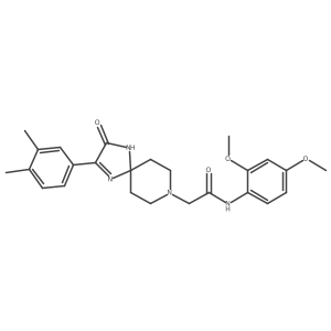 N-(2,4-dimethoxyphenyl)-2-(2-(3,4-dimethylphenyl)-3-oxo-1,4,8-triazaspiro[4.5]dec-1-en-8-yl)acetamide结构式