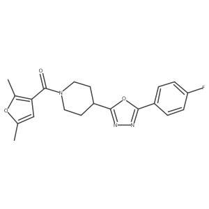 1-(2,5-Dimethylfuran-3-carbonyl)-4-[5-(4-fluorophenyl)-1,3,4-oxadiazol-2-yl]piperidine结构式