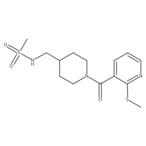 N-((1-(2-(methylthio)nicotinoyl)piperidin-4-yl)methyl)methanesulfonamide Structure