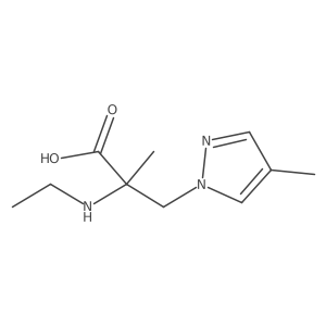 2-(ethylamino)-2-methyl-3-(4-methyl-1H-pyrazol-1-yl)propanoic acid Structure