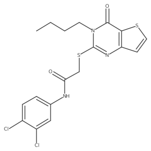 2-({3-butyl-4-oxo-3H,4H-thieno[3,2-d]pyrimidin-2-yl}sulfanyl)-N-(3,4-dichlorophenyl)acetamide Structure