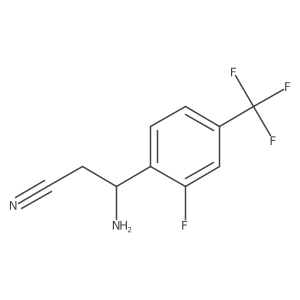 3-Amino-3-[2-fluoro-4-(trifluoromethyl)phenyl]propanenitrile结构式