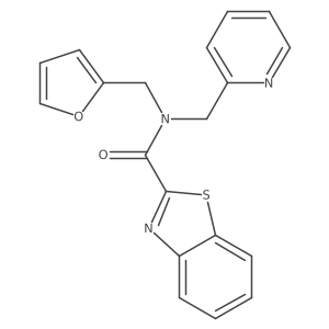 N-(furan-2-ylmethyl)-N-(pyridin-2-ylmethyl)benzo[d]thiazole-2-carboxamide结构式