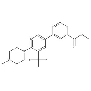 3-[6-(4-Methyl-piperazin-1-yl)-5-trifluoromethyl-pyridin-3-yl]-benzoic acid methyl ester结构式