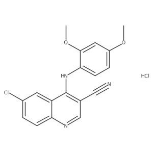 6-Chloro-4-((2,4-dimethoxyphenyl)amino)quinoline-3-carbonitrile hydrochloride Structure