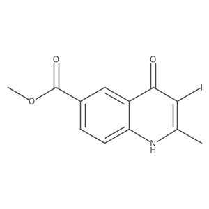 Methyl 3-iodo-2-methyl-4-oxo-1,4-dihydroquinoline-6-carboxylate结构式