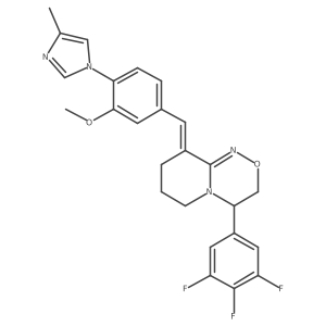 (S,E)-9-(3-Methoxy-4-(4-methyl-1H-imidazol-1-YL)benzylidene)-4-(3,4,5-trifluorophenyl)-3,4,6,7,8,9-hexahydropyrido[2,1-C][1,2,4]oxadiazine结构式