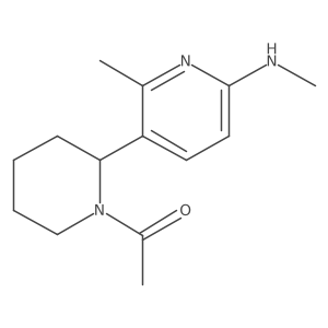1-[2-[2-methyl-6-(methylamino)-3-pyridyl]-1-piperidyl]ethanone结构式