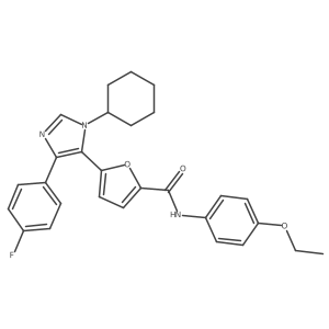 5-(1-Cyclohexyl-4-(4-fluorophenyl)-1H-imidazol-5-yl)-N-(4-ethoxyphenyl)furan-2-carboxamide Structure