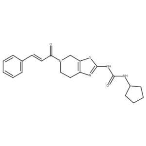 (E)-1-(5-cinnamoyl-4,5,6,7-tetrahydrothiazolo[5,4-c]pyridin-2-yl)-3-cyclopentylurea结构式