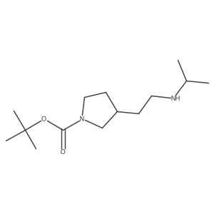 (S)-tert-butyl 3-(2-(isopropylamino)ethyl)pyrrolidine-1-carboxylate结构式