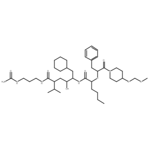 (2S,4S,5S)-N-[3-(Carbamoylamino)propyl]-6-cyclohexyl-4-hydroxy-5-[[(2S)-2-[(2S)-1-[4-(methoxymethoxy)piperidin-1-yl]-1-oxo-3-phenylpropan-2-yl]oxyhexanoyl]amino]-2-propan-2-ylhexanamide Structure