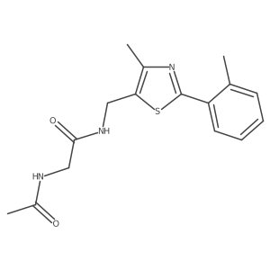 2-acetamido-N-((4-methyl-2-(o-tolyl)thiazol-5-yl)methyl)acetamide结构式