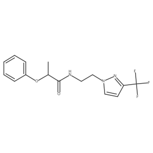 2-phenoxy-N-(2-(3-(trifluoromethyl)-1H-pyrazol-1-yl)ethyl)propanamide Structure
