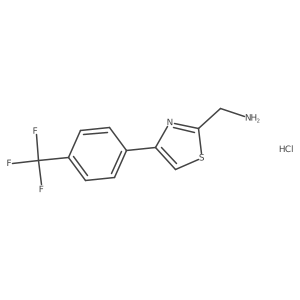 [4-[4-(Trifluoromethyl)phenyl]-1,3-thiazol-2-yl]methanamine;hydrochloride结构式