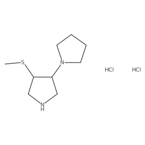 3-(Methylsulfanyl)-4-(pyrrolidin-1-yl)pyrrolidine dihydrochloride Structure