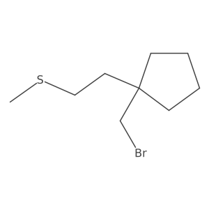 1-(Bromomethyl)-1-[2-(methylsulfanyl)ethyl]cyclopentane Structure