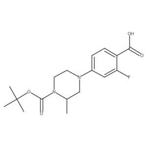 (R)-4-(4-(tert-butoxycarbonyl)-3-methylpiperazin-1-yl)-2-fluorobenzoic acid Structure