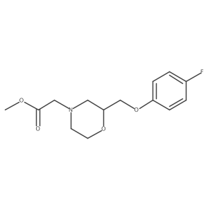 Methyl 2-(2-((4-fluorophenoxy)methyl)morpholino)acetate Structure