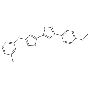 3-(3-Fluorobenzyl)-3'-(4-methoxyphenyl)-5,5'-bi-1,2,4-oxadiazole结构式