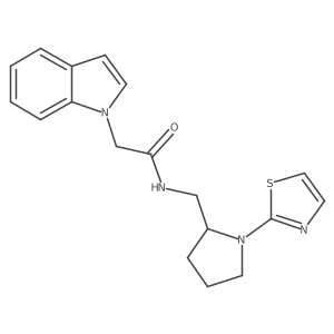 2-(1H-indol-1-yl)-N-((1-(thiazol-2-yl)pyrrolidin-2-yl)methyl)acetamide结构式
