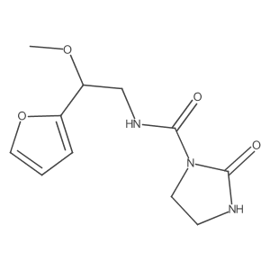 N-(2-(furan-2-yl)-2-methoxyethyl)-2-oxoimidazolidine-1-carboxamide结构式