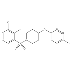3-((1-((3-Chloro-2-methylphenyl)sulfonyl)piperidin-4-yl)oxy)-6-methylpyridazine结构式