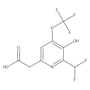 2-(Difluoromethyl)-3-hydroxy-4-(trifluoromethoxy)pyridine-6-acetic acid结构式