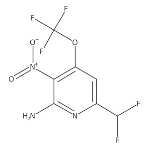 6-(Difluoromethyl)-3-nitro-4-(trifluoromethoxy)pyridin-2-amine结构式