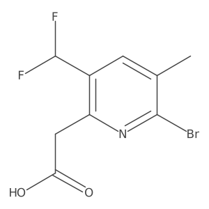 2-(6-Bromo-3-(difluoromethyl)-5-methylpyridin-2-yl)acetic acid Structure