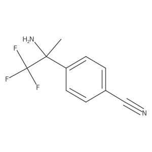 4-(2-Amino-1,1,1-trifluoropropan-2-yl)benzonitrile结构式