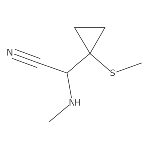2-(Methylamino)-2-[1-(methylsulfanyl)cyclopropyl]acetonitrile结构式
