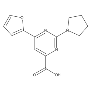 4-Pyrimidinecarboxylic acid,6-(2-furanyl)-2-(1-pyrrolidinyl)-结构式