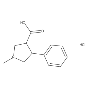 1-Methyl-4-phenylpyrrolidine-3-carboxylic acid hydrochloride结构式