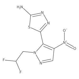 5-[1-(2,2-difluoroethyl)-4-nitro-1H-pyrazol-5-yl]-1,3,4-thiadiazol-2-amine Structure
