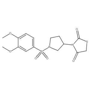 3-(1-((3,4-Dimethoxyphenyl)sulfonyl)pyrrolidin-3-yl)thiazolidine-2,4-dione Structure