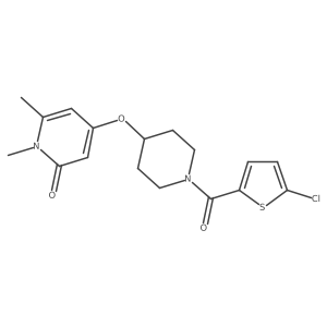 4-((1-(5-chlorothiophene-2-carbonyl)piperidin-4-yl)oxy)-1,6-dimethylpyridin-2(1H)-one Structure