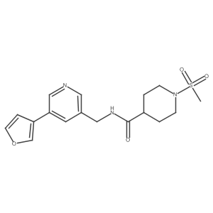 N-((5-(furan-3-yl)pyridin-3-yl)methyl)-1-(methylsulfonyl)piperidine-4-carboxamide Structure