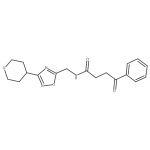 4-oxo-4-phenyl-N-((3-(tetrahydro-2H-pyran-4-yl)-1,2,4-oxadiazol-5-yl)methyl)butanamide Structure