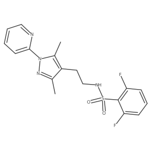 N-(2-(3,5-dimethyl-1-(pyridin-2-yl)-1H-pyrazol-4-yl)ethyl)-2,6-difluorobenzenesulfonamide结构式