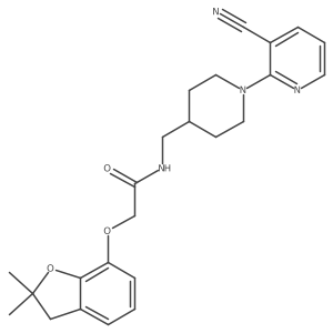 N-((1-(3-cyanopyridin-2-yl)piperidin-4-yl)methyl)-2-((2,2-dimethyl-2,3-dihydrobenzofuran-7-yl)oxy)acetamide结构式