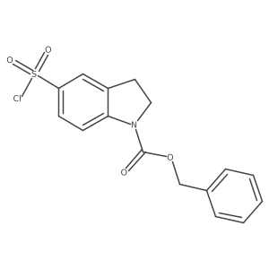 Benzyl 5-(chlorosulfonyl)-2,3-dihydro-1H-indole-1-carboxylate结构式