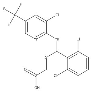 2-[({[3-Chloro-5-(trifluoromethyl)pyridin-2-yl]amino} (2,6-dichlorophenyl)methyl)sulfanyl]acetic acid结构式